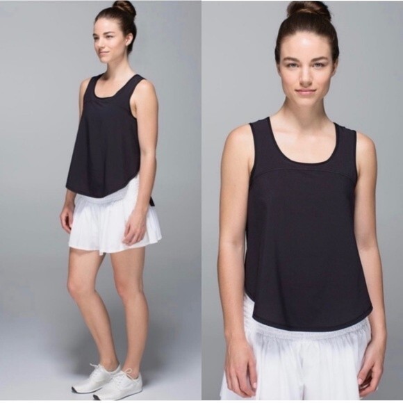 Lululemon Run: Split Singlet High Low Yoga Active Tank Top in Black 6 Yoga Gym - Picture 3 of 9